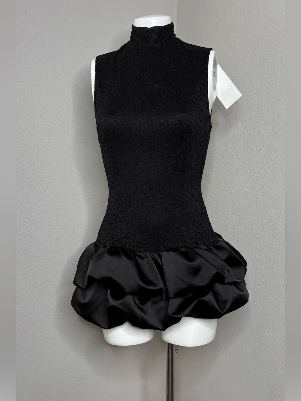 Zara‎ Sleeveless Lace Bubble Skirt Mini Dress Small New Going Out - Picture 3 of 16